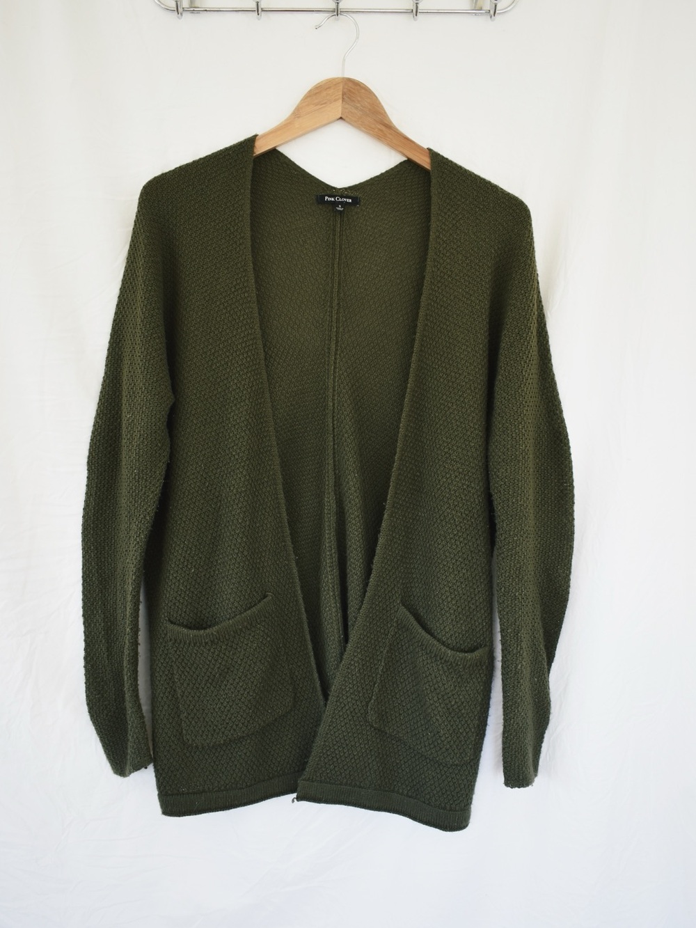 Pink Clover Forest Green Knit Cardigan - Picture 3 of 5